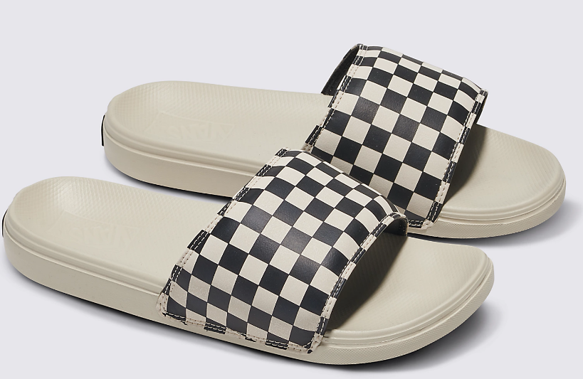 Vans La Costa Slide White Black Rainy Day Checkerboard