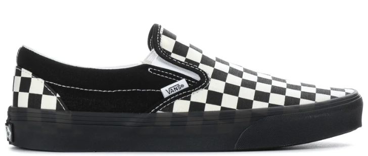Vans Classic Slip-On Shoes White Black Black (Checkerboard)