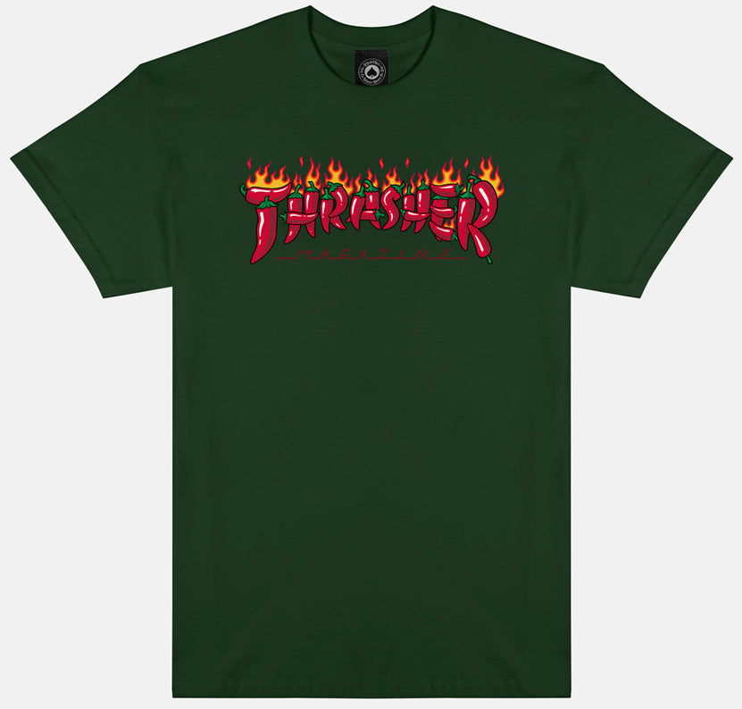 Thrasher - Fuego Tee | Forest Green – Plusskateshop.com