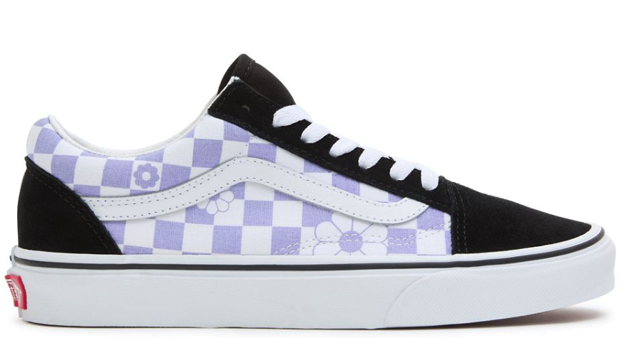 Lavender and white shop checkered vans