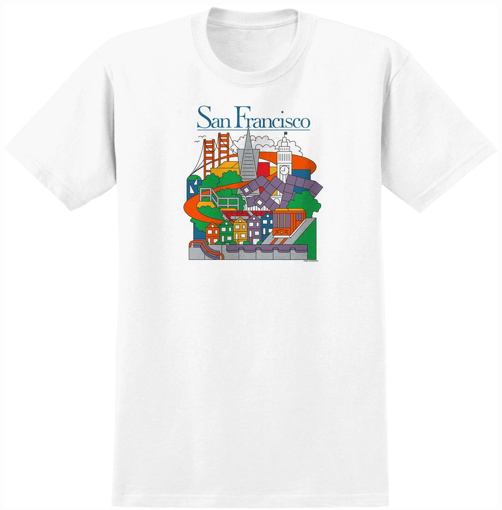 Real - SF Travel Tee | White – Plusskateshop.com