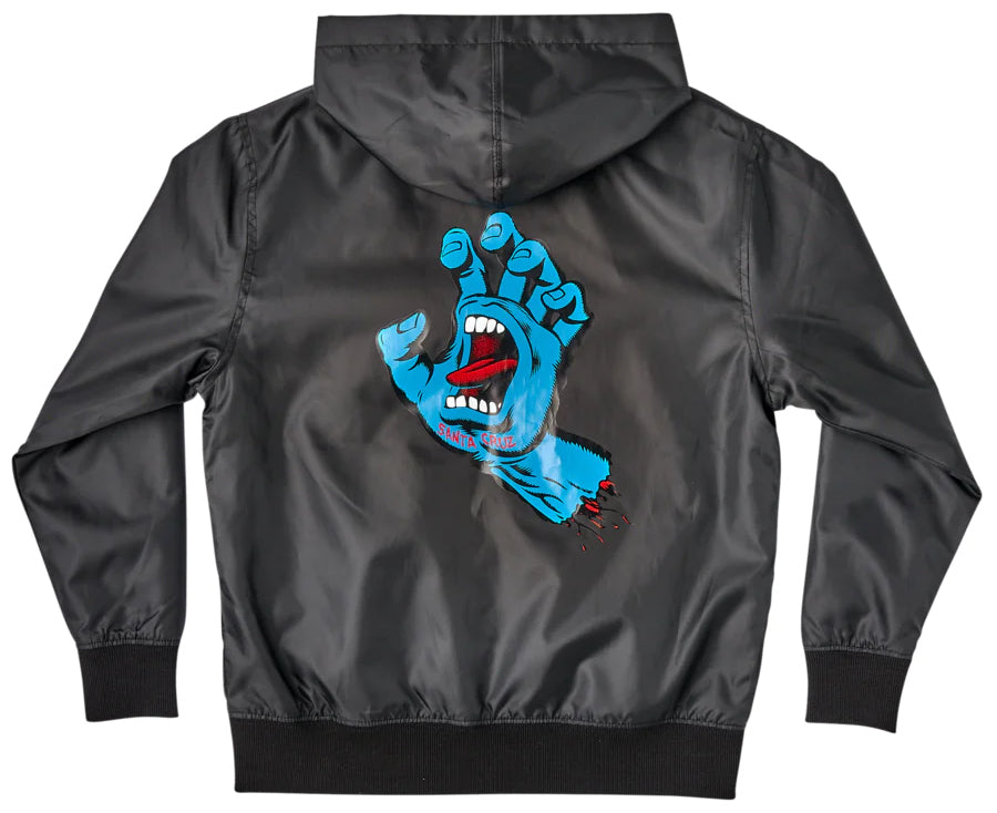 Santa Cruz - Youth Screaming Hand Hooded Windbreaker | Black