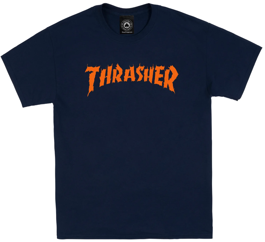 Thrasher Burn It Down Tee Navy Plusskateshop