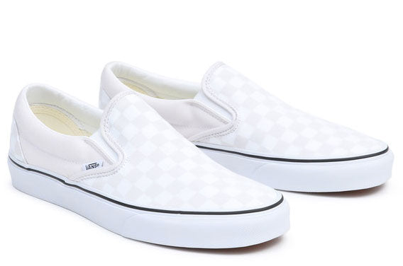 Vans - Classic Slip-On Shoes Cloud White (Checkerboard) – PlusSkateshop.com