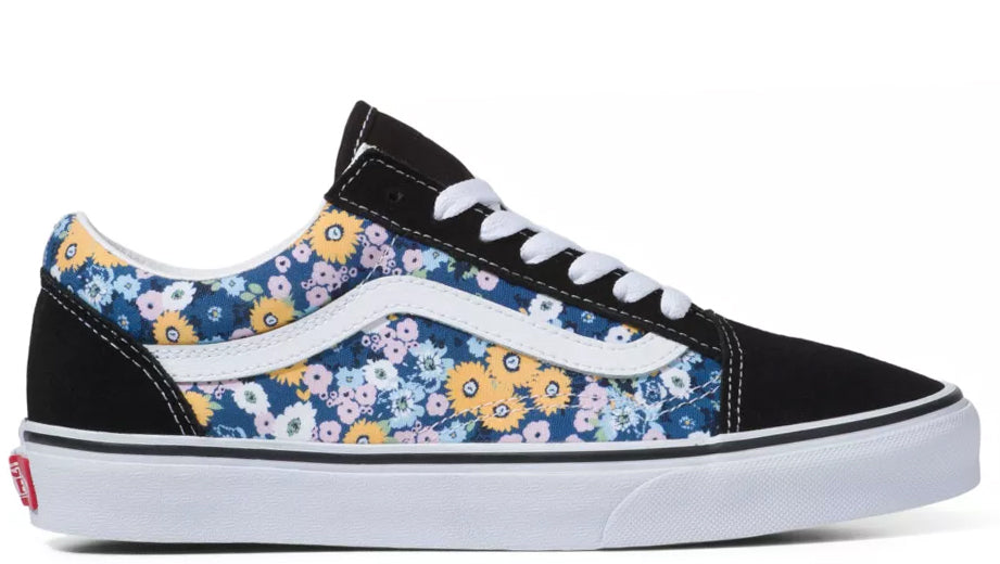 Vans Old Skool Shoes Black Multi (Floral) - Main Image