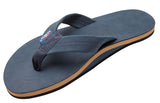 Rainbow - Men's Single Layer Leather Sandals | Navy Tan