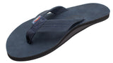 Rainbow - Men's Single Layer Leather Sandals | Navy