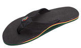 Rainbow - Men's Single Layer Hemp Sandals | Black Rasta