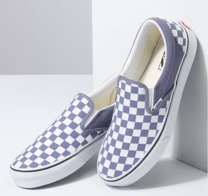 Vans - Classic Slip-On Shoes  Blue Granite (Checkerboard) –