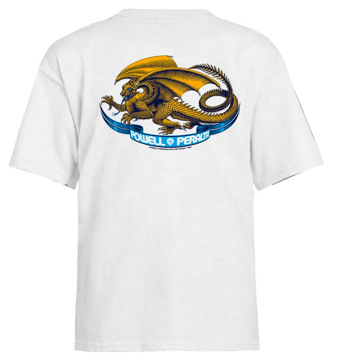 Powell Peralta - Youth Oval Dragon Tee | White – Plusskateshop.com