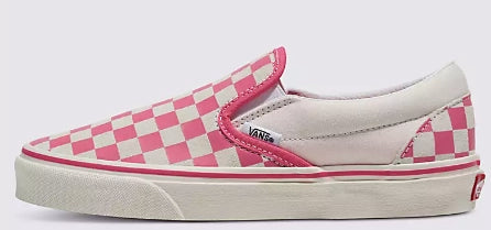 Vans - Classic Slip-On Shoes | Pink White (Checkerboard)
