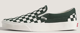 Vans - Classic Slip-On Shoes | Oil Green (Checkerboard)