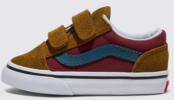 Vans - Toddler Old Skool V Shoes | Brown Red