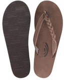 Rainbow - Women's Braidy Single Layer Leather Sandals | Expresso