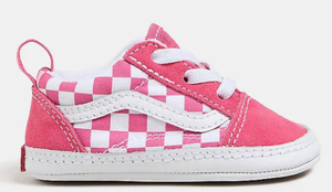 Vans Infant Old Skool Crib Shoes Honeysuckle Pink Checkerboard