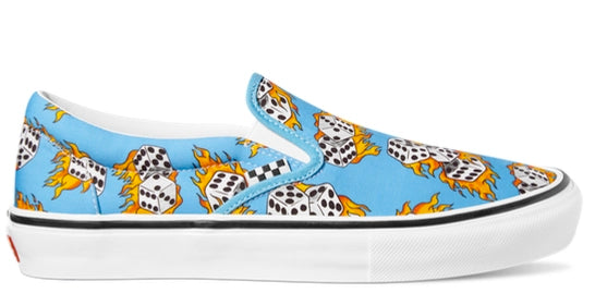 Vans Skate Slip-On Shoes Synth Blue (Flame Dice)