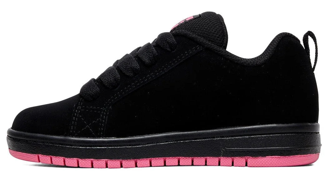 DC - Kid's Court Graffik Shoes | Black Pink – Plusskateshop.com