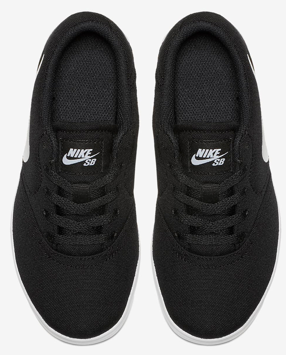 Nike SB Kids Check Canvas PS Shoes Black White Plusskateshop