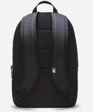 Black backpack on a light gray background