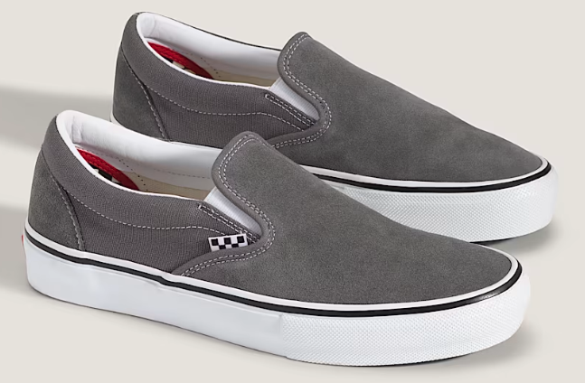 Vans - Skate Slip-On Shoes | Pewter White – Plusskateshop.com