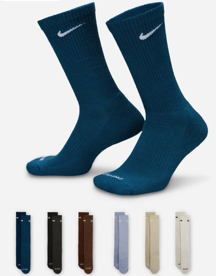 Nike SB - Everyday Plus Crew 6-Pack Socks | Navy Multi