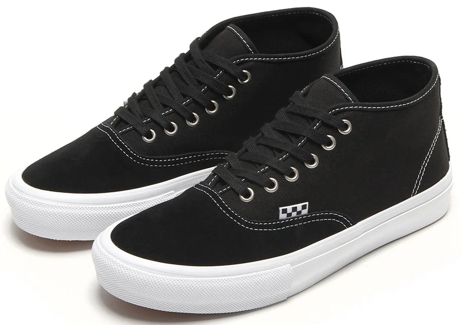 Vans - Skate Authentic Mid Shoes | Black White – Plusskateshop.com