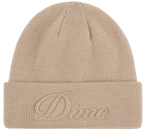 Dime - Cursive Fold Beanie | Tan