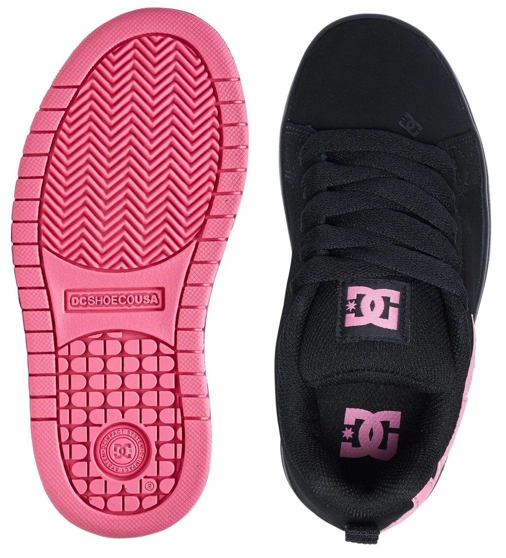DC Girls Rebound WNT High Sneaker - Black/White/Pink, 12.5 M US Little Kid, Sherpa Lined - View #7