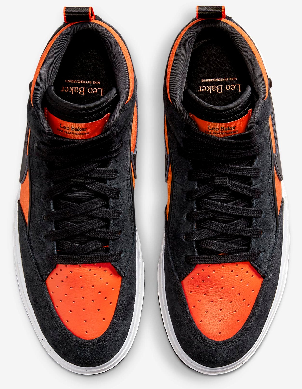 black and orange nike high tops