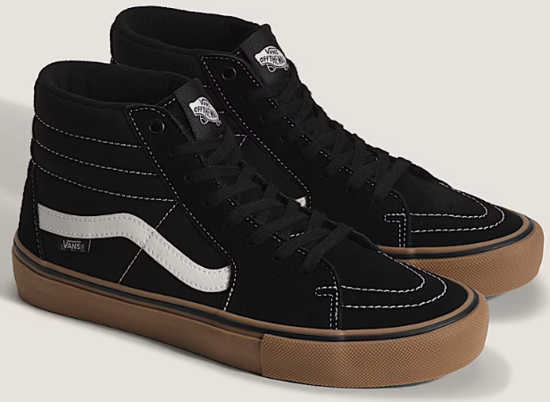 Vans Sk8-hi Pro Triple Black Gum 721454 Men\'s Sz 9 WMNS 10.5 Vans Skate SK8-Hi Pro Shoes - Black/Black | SoCal Skateshop main image 3