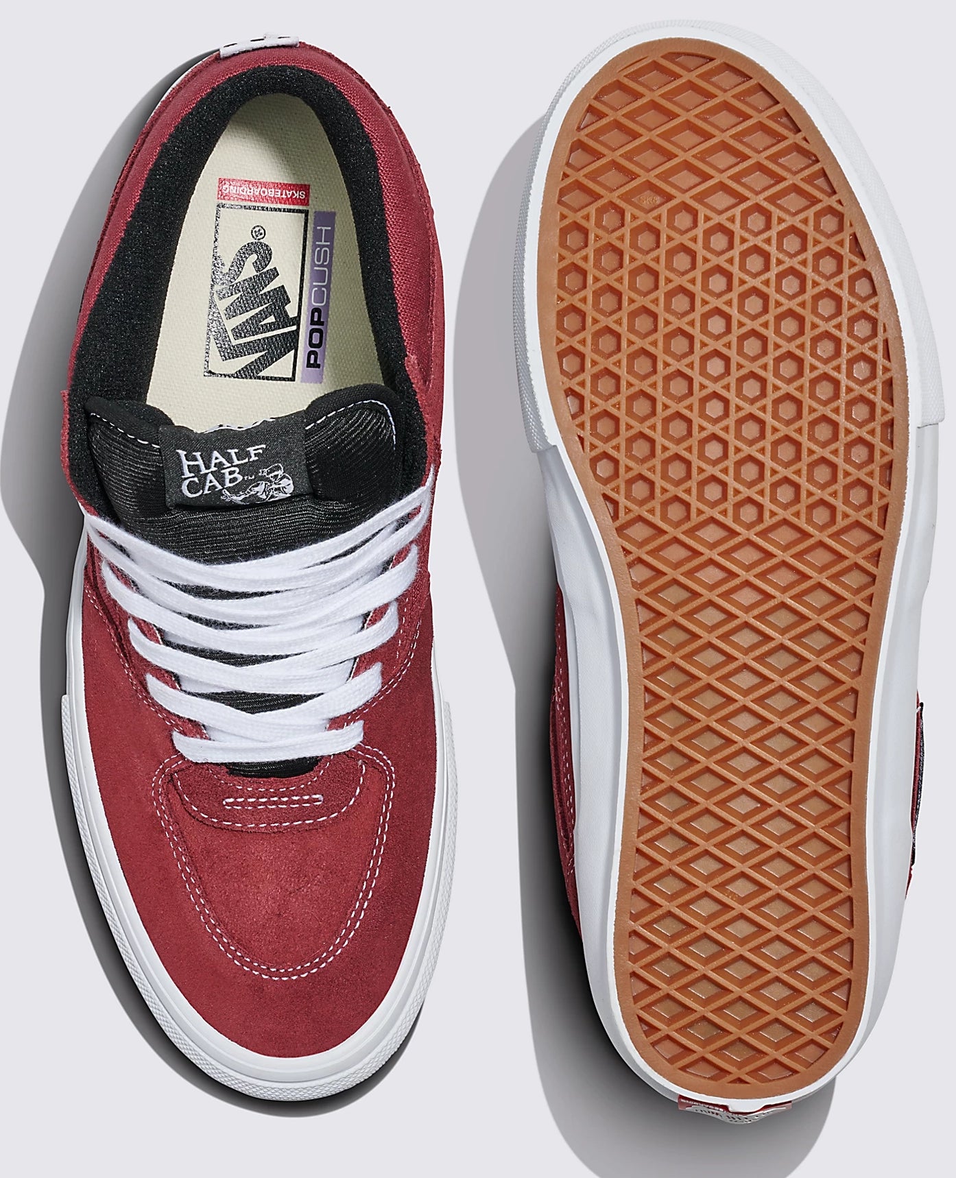 Burgundy and white vans on sale