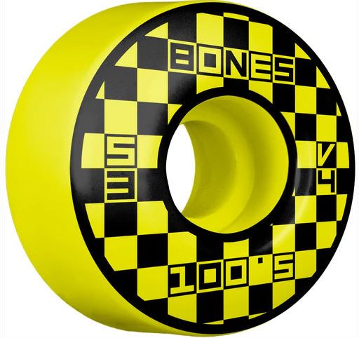 Bones - Block Party V4 53mm 100a Wheels | Yellow (Wide Shape)