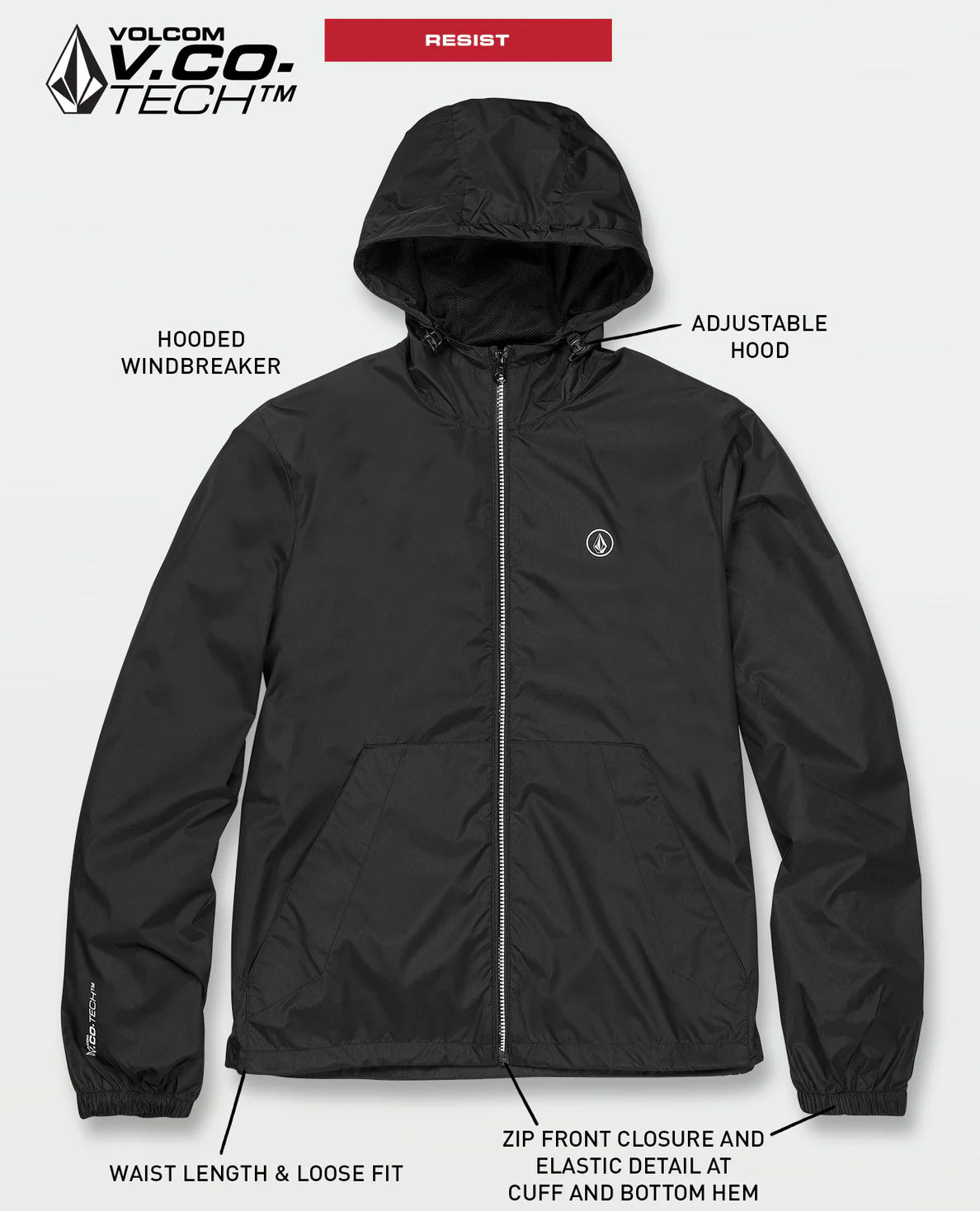 VOLCOM　POLARTEC MICRO HOODY　BLACK　M　ボルコム 素晴らしい外見 VOLCOM POLARTEC MICRO HOODY BLACK M ボルコム