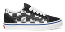 Vans - Kids Old Skool Shoes | Black (Logo Checkerboard)