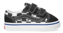 Vans - Toddler Old Skool V Shoes | Black (Logo Checkerboard)