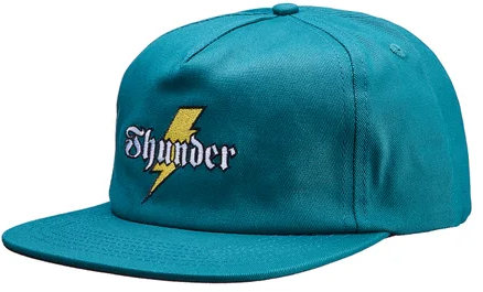 Thunder - Bolt Script Snapback Hat | Teal