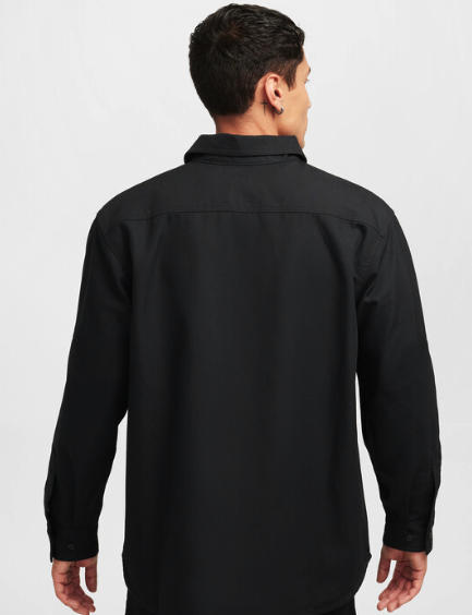 nike sb dress shirt Nike SB Tanglin Skate Woven Shirt Button Up Black LS Mens Size Medium FQ0397-010