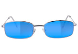 Glassy - Rae Sunglasses | Silver / Blue Mirror