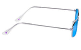 Glassy - Rae Sunglasses | Silver / Blue Mirror