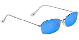 Glassy - Rae Sunglasses | Silver / Blue Mirror