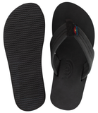 Rainbow - Kid's Single Layer Leather Sandals | Black