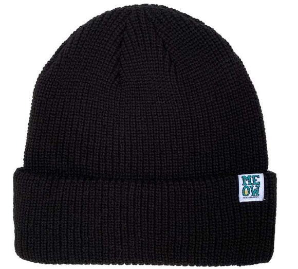 Meow - Stacked Cuff Beanie | Black