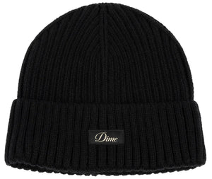 Dime - Cursive Rib Beanie | Black