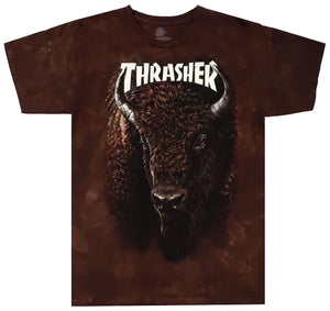 Thrasher - The Mountain 'Bison' Tee | Tie-Dye Brown