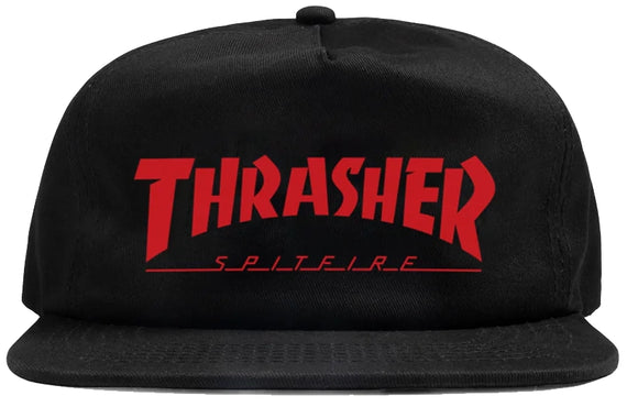 Thrasher x Spitfire Snapback Hat | Black Red