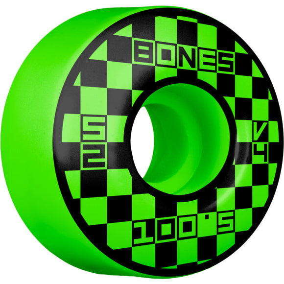 Bones - Block Party V4 52mm 100a Wheels | Green (Wide Shape)
