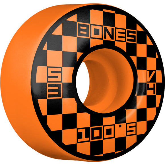 Bones - Block Party V4 53mm 100a Wheels | Orange (Wide Shape)