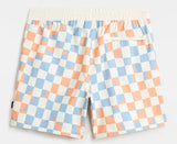 Vans - Primary Checkerboard Boardshorts | Marshmallow Dusty Blue