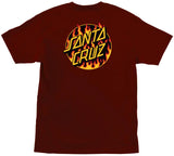 Santa Cruz x Thrasher - Flame Dot Tee | Burgundy
