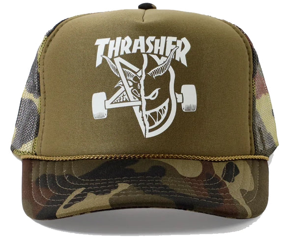 Thrasher x Spitfire - Thrash & Burn Trucker Hat | Camo